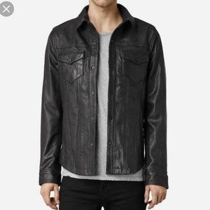 Allsaints Moore Leather Shirt Jacket